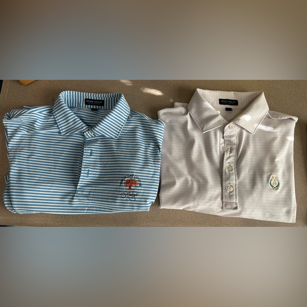Peter Millar - Two large Tailored fit golf shirts